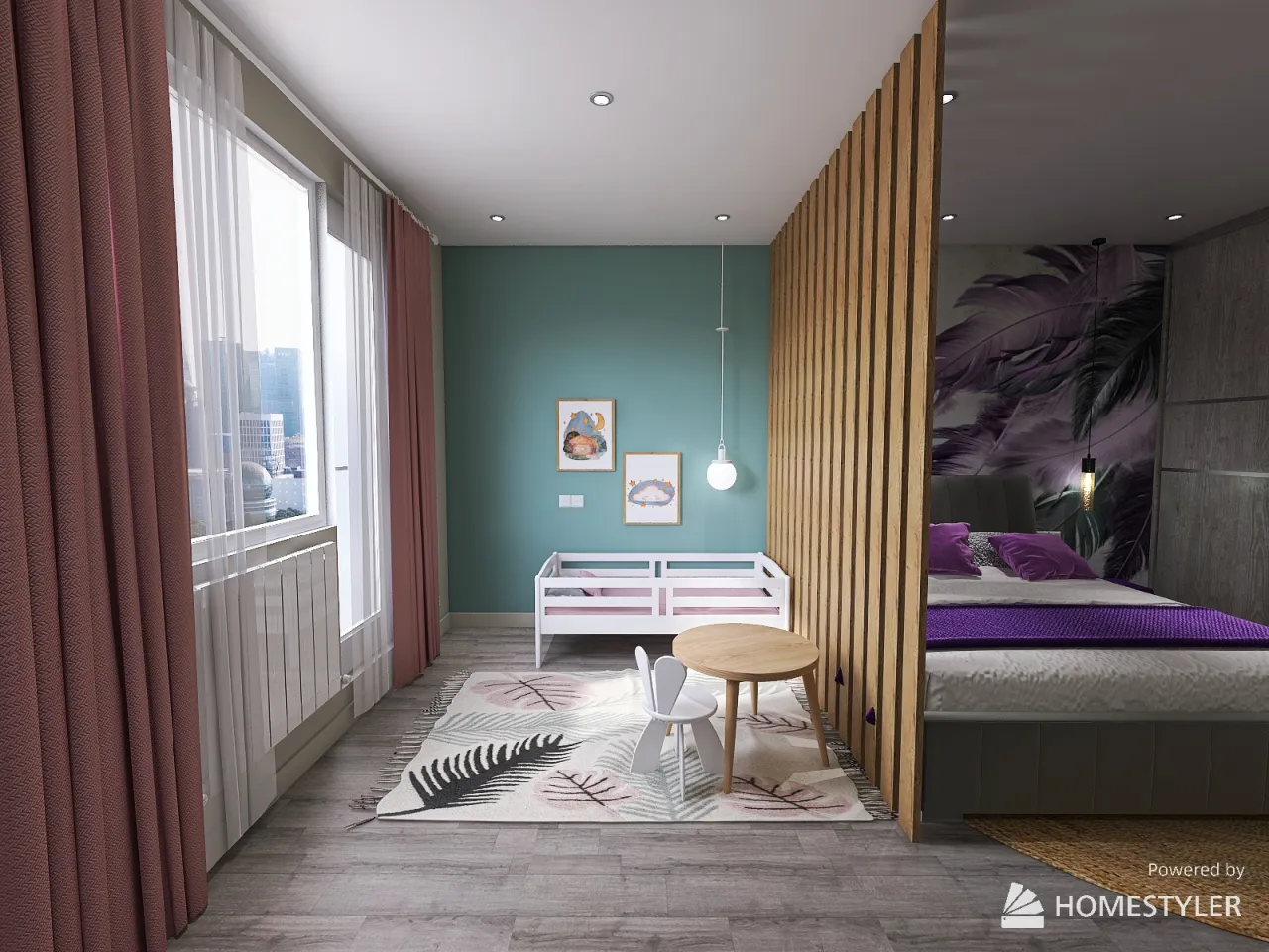 Bedroom and kidsroom I Спальня с детской для Марии 3d design renderings