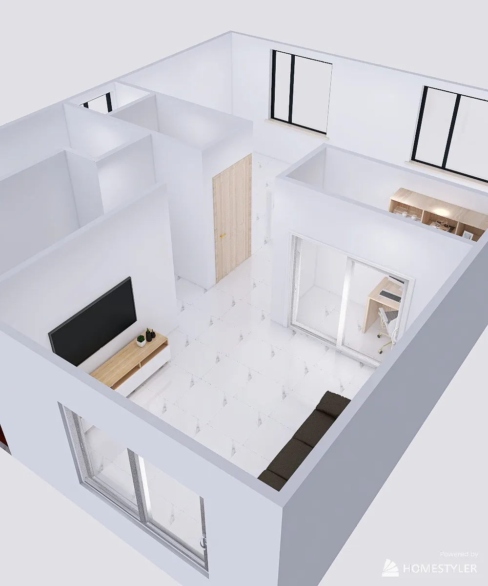 casa 130 m2 con 3 cuartos 3d design renderings