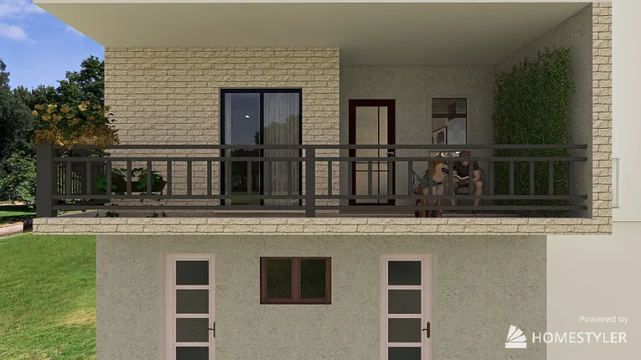 Sámoška-Byt 2 s balkonem 3d design renderings