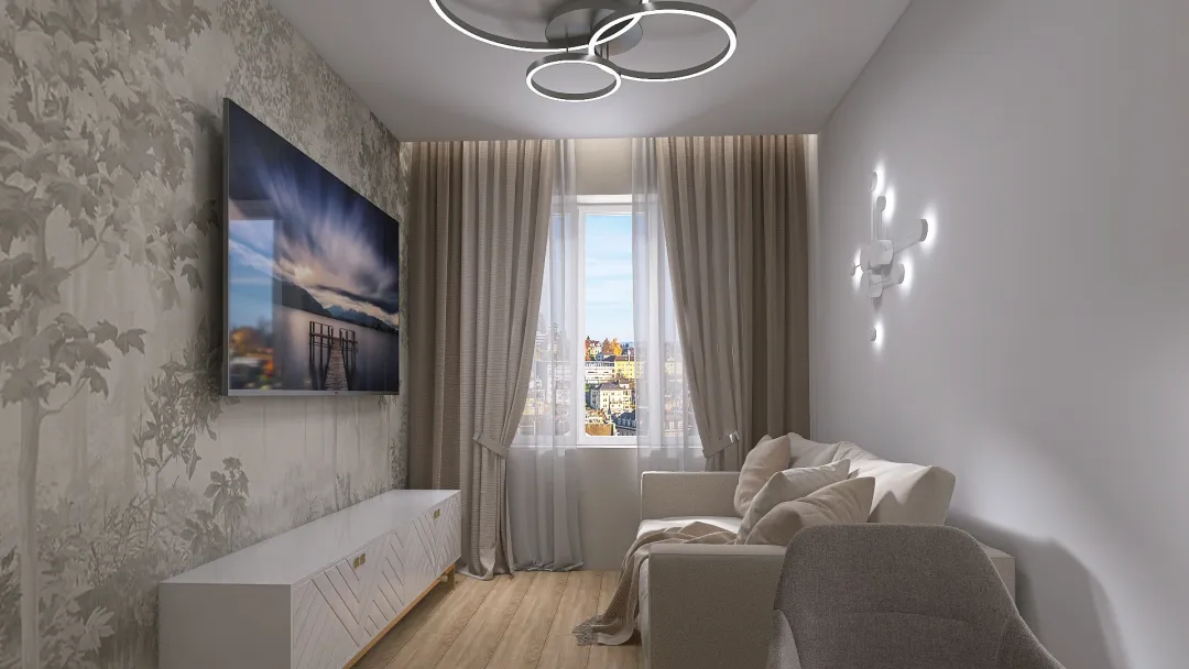 Двухкомнатная квартира в Москве 3d design renderings