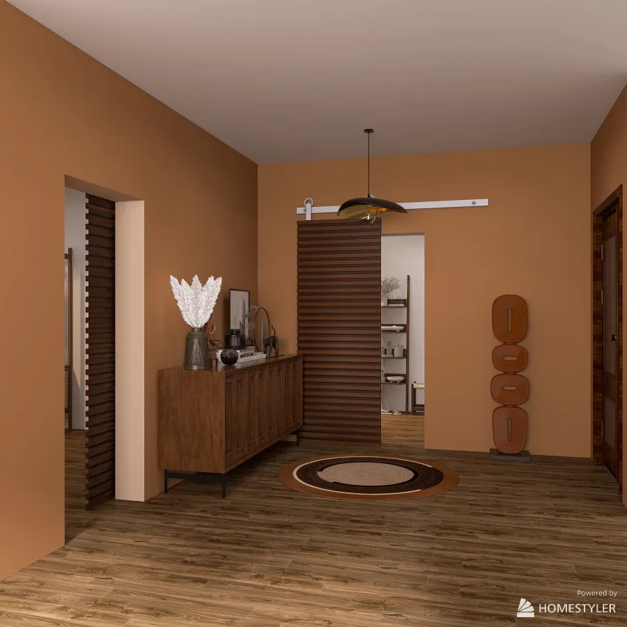 Brown apartment 3d design renderings