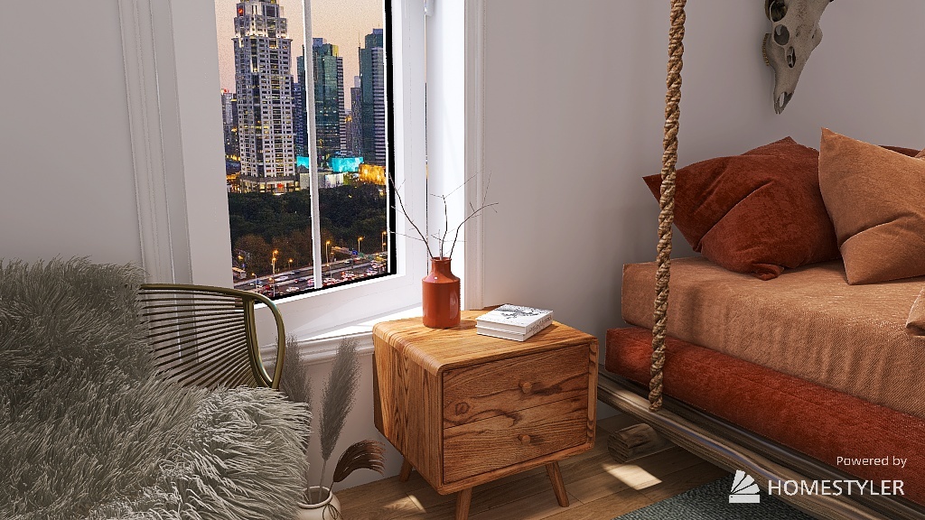 BOHEMIAN MASTER BEDROOM 3d design renderings