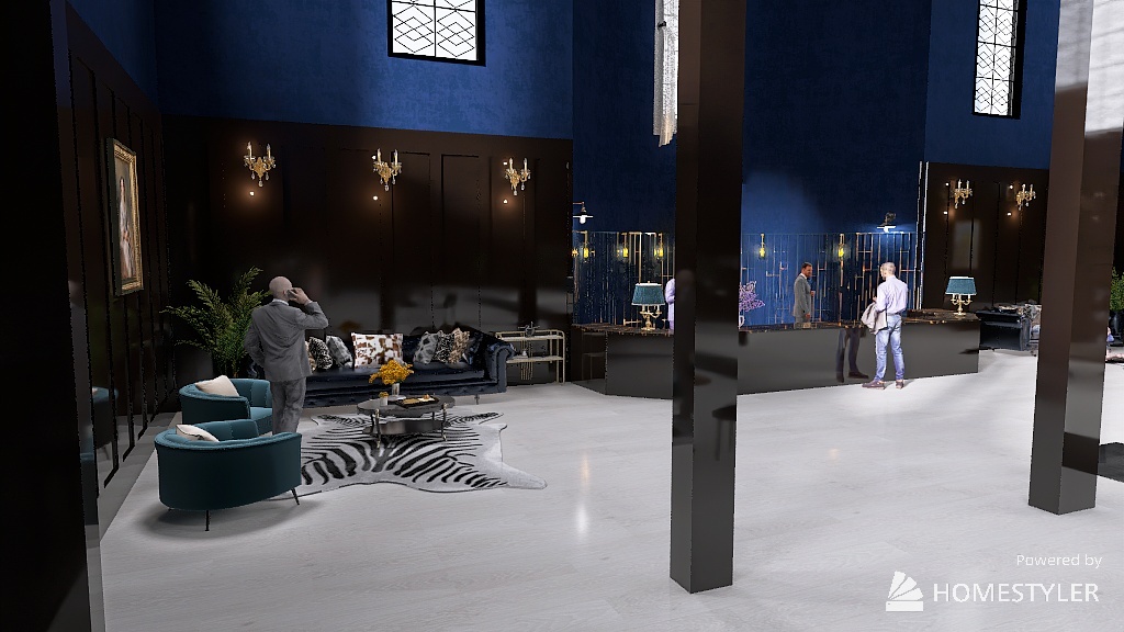 Hotel Lobby Project-NYC Grand Hotel 3d design renderings