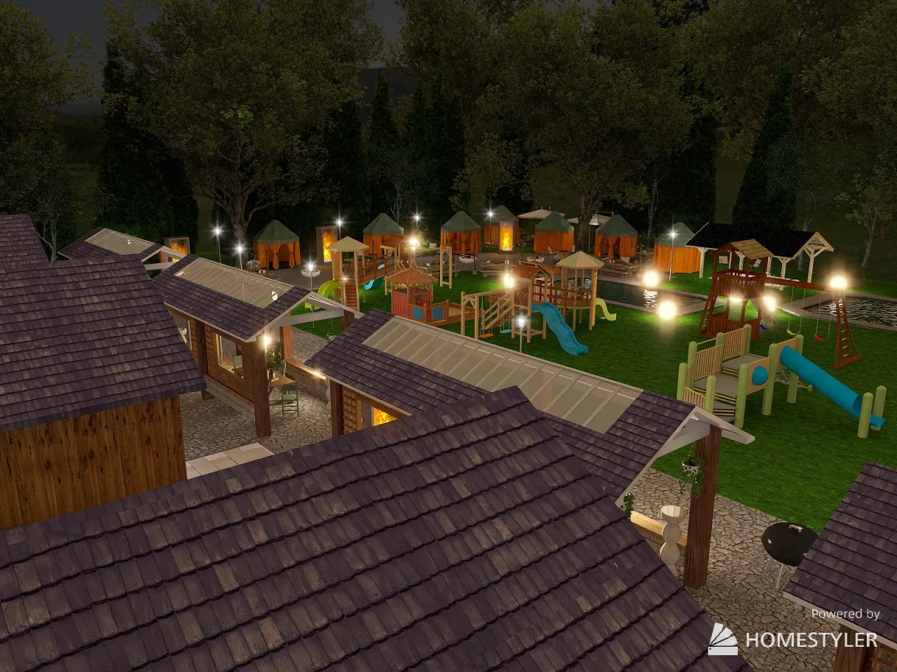 Camping Resort 3d design renderings