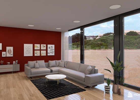 Modern and comfortable living room Design Rendering