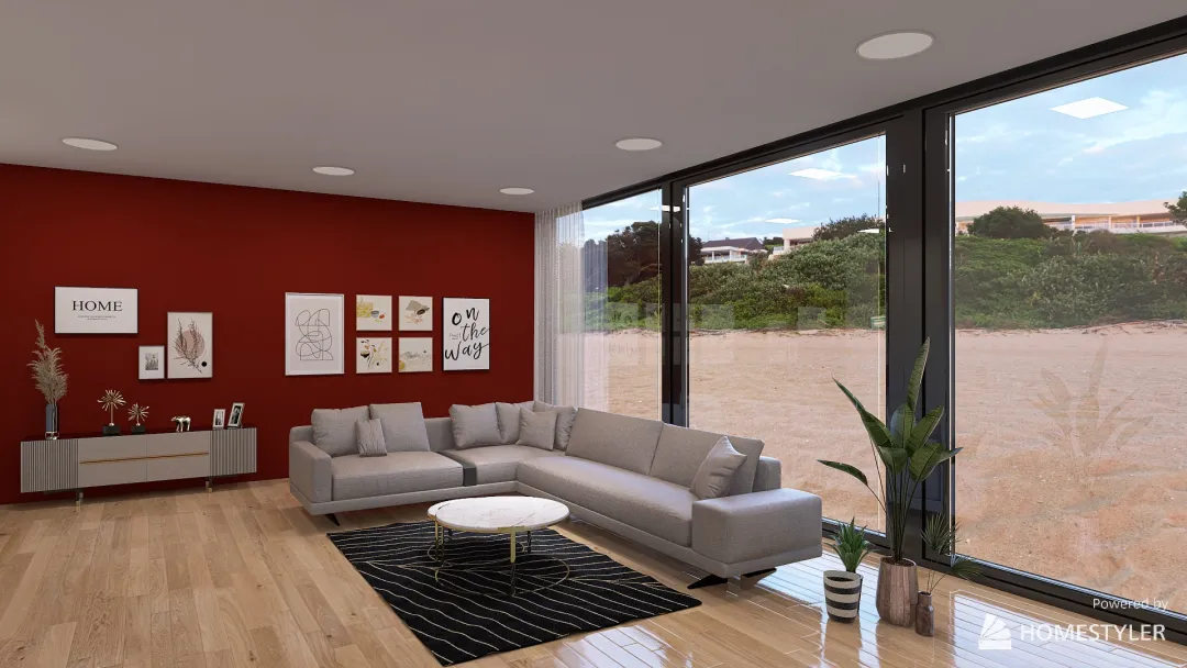 Modern and comfortable living room 3d design renderings