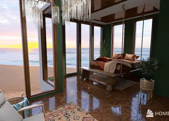 Coastal Bedroom Design Rendering