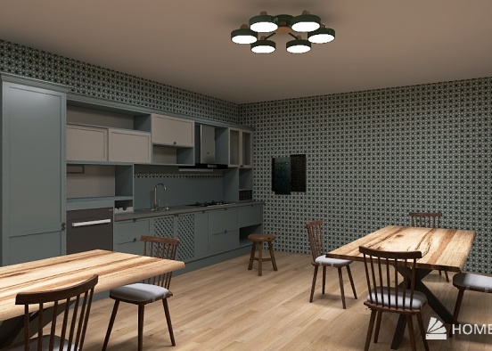 1 wall kitchen Design Rendering