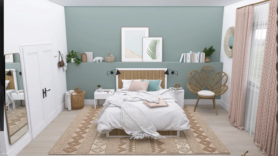 Mariely Upstairs - Daughter Bedroom 3d design renderings