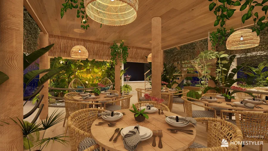Vegas Restaurant 3d design renderings