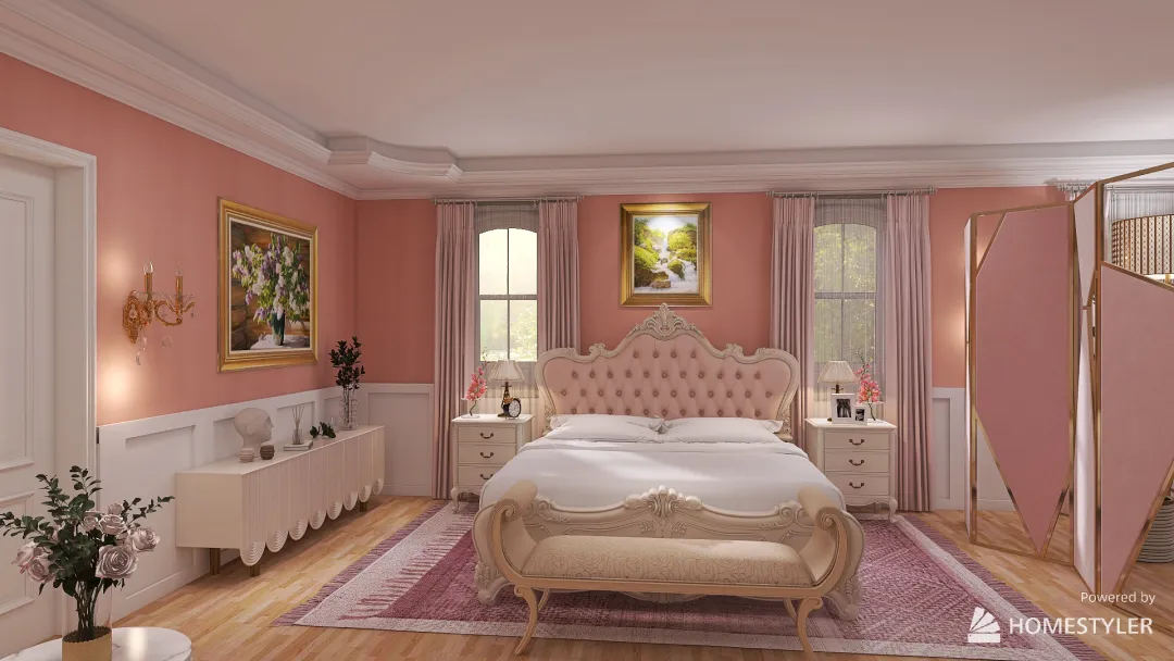 Princess Peach Bedroom 3d design renderings