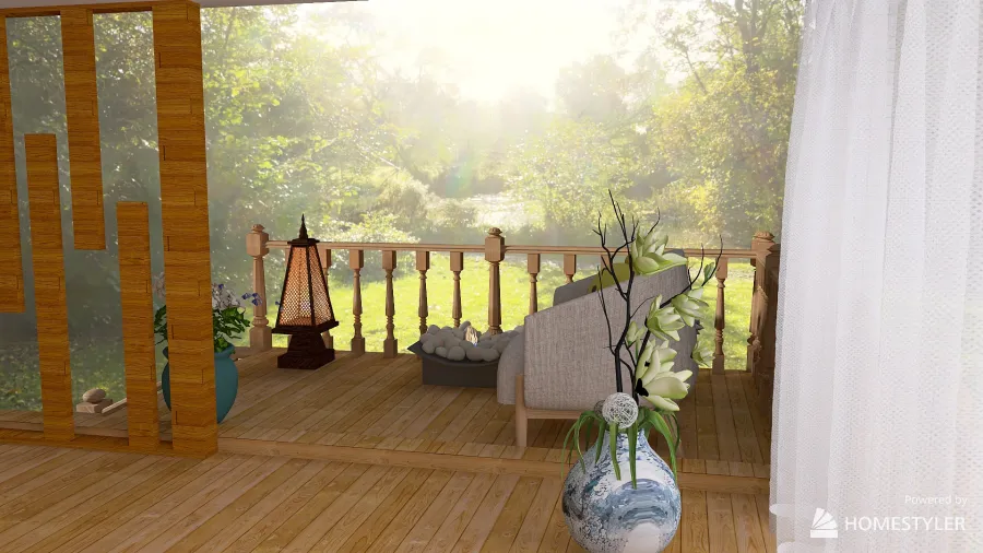 Tiny House in woods 3d design renderings