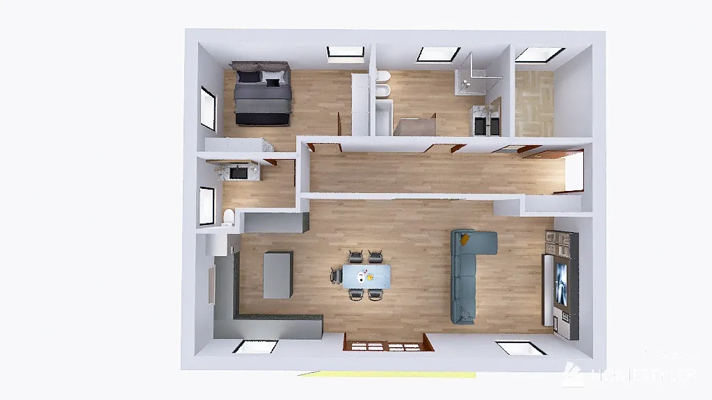 Casa Nuova terzo piano 3d design renderings