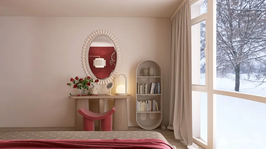 red roses bedroom 3d design renderings