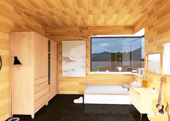 Modern beach bedroom Design Rendering