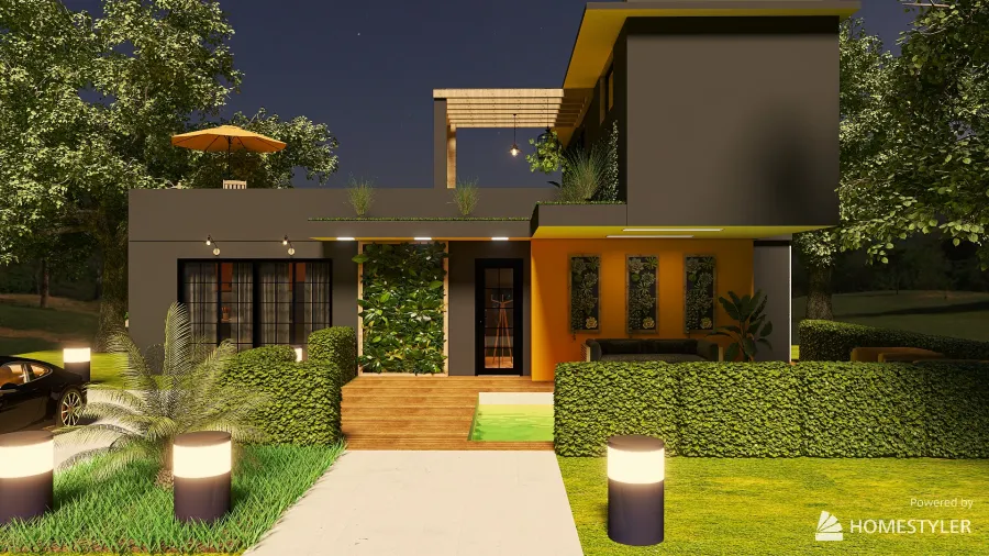 Casa Conteiner 3d design renderings