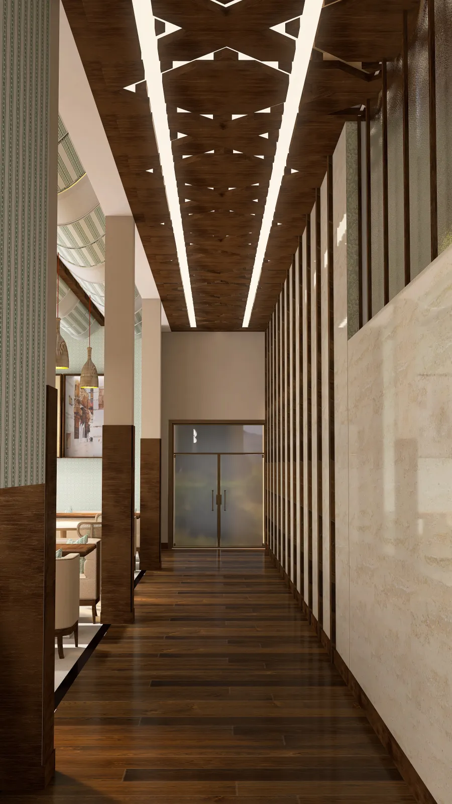 Traditional restaurant 3d design renderings