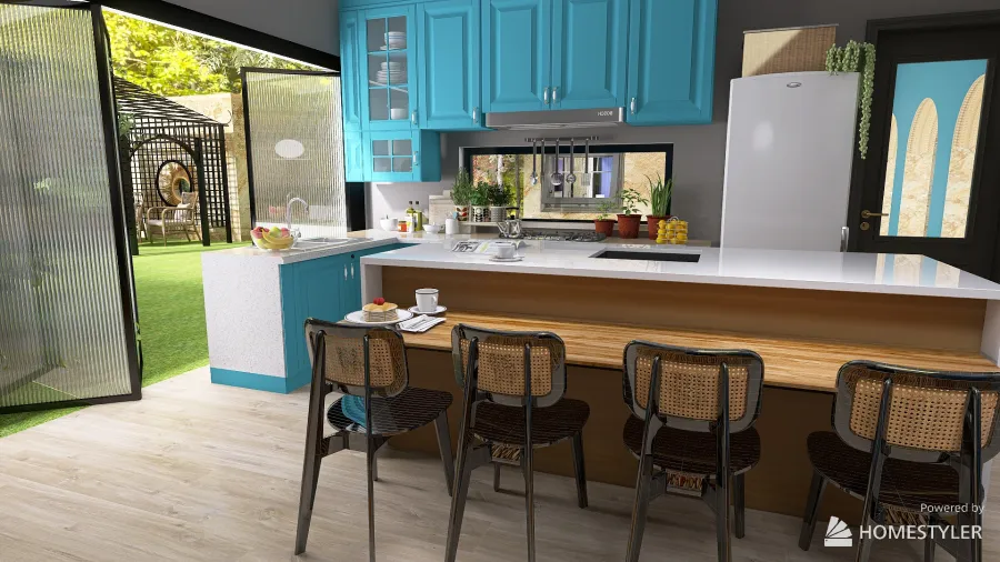 Tiny 2 Living/Dining/Kitchen 3d design renderings