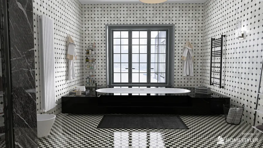 appartement moderne noir et blanc 3d design renderings