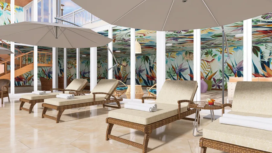 Tropical Resort Bar 3d design renderings