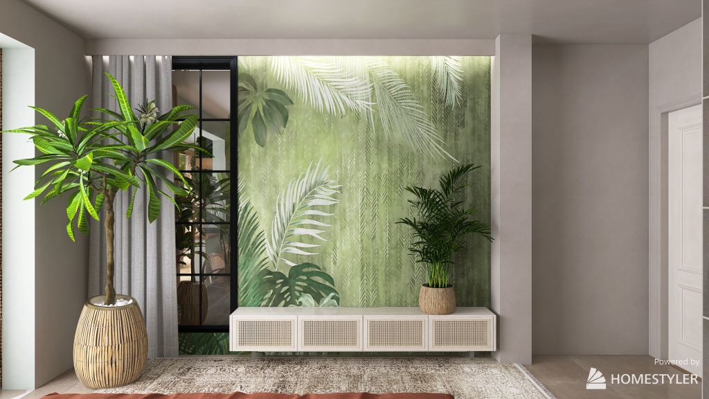 Tropical style in the apartment 3d design renderings