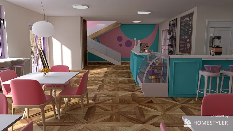 Cafe 1st Floor 3d design renderings