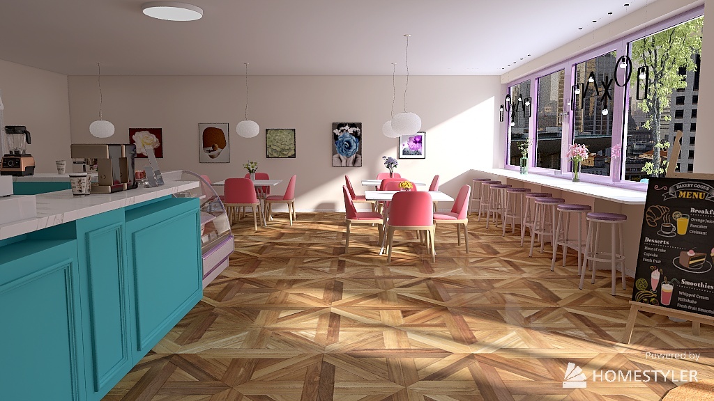 Cafe 1st Floor 3d design renderings
