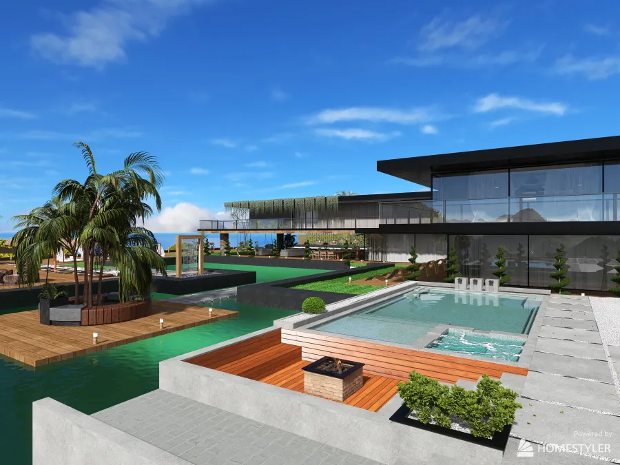 Tropical Pool villa 3d design renderings