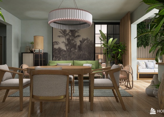 Tropical style in the apartment Design Rendering