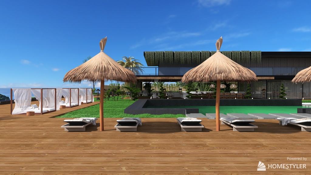 Tropical Pool villa 3d design renderings