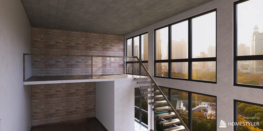 Loft Empty Room 3d design renderings