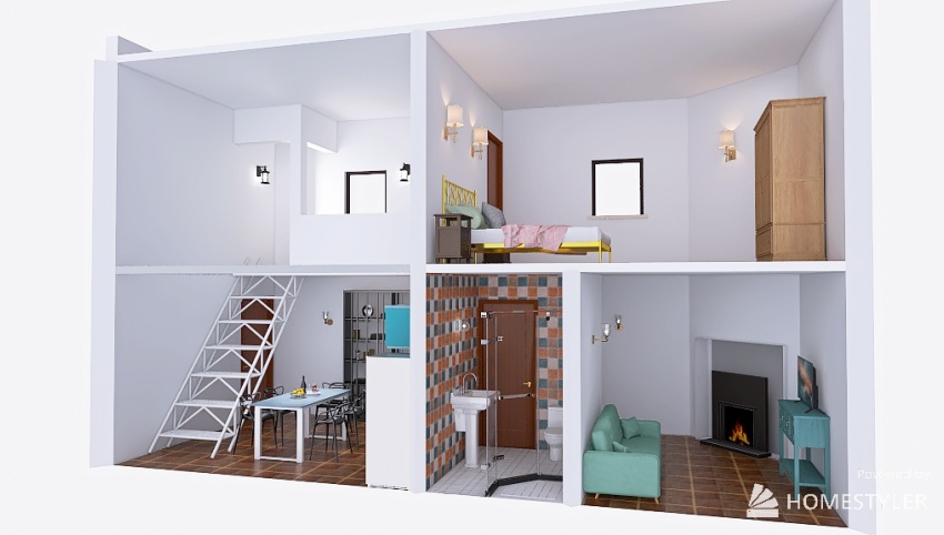 Copy of pequena casa - 1 piso - 1 quarto 3d design picture 115.92