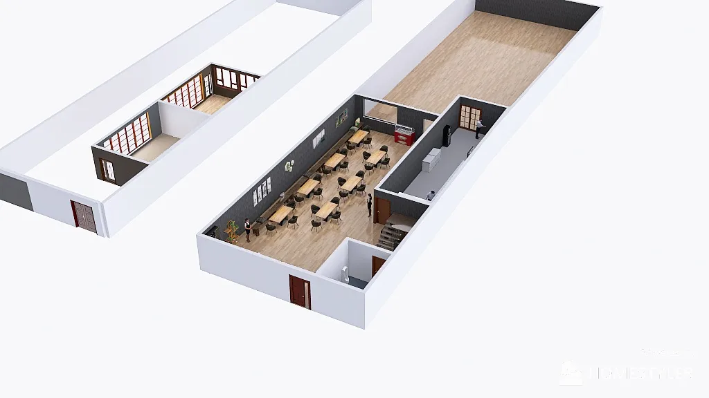 Cafe RestoBar 3d design renderings