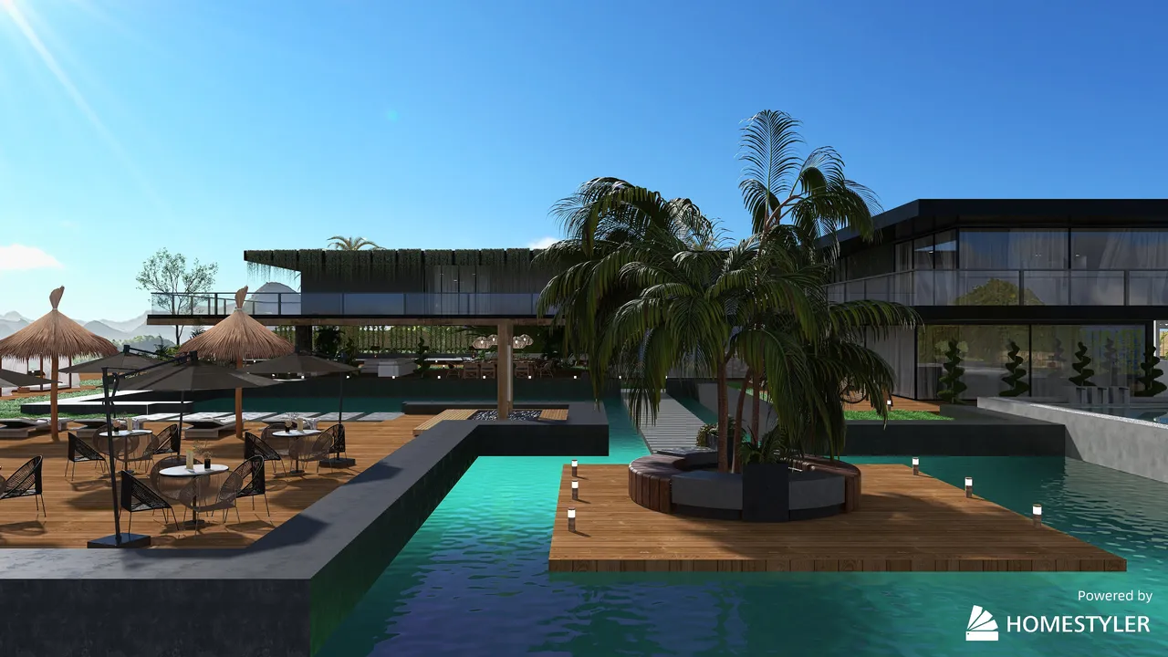 Tropical Pool villa 3d design renderings