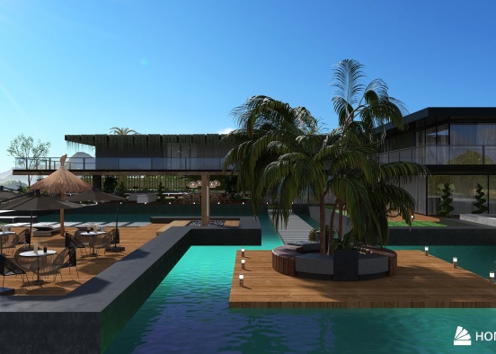 Tropical Pool villa Design Rendering