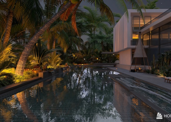 Tropical villa Design Rendering