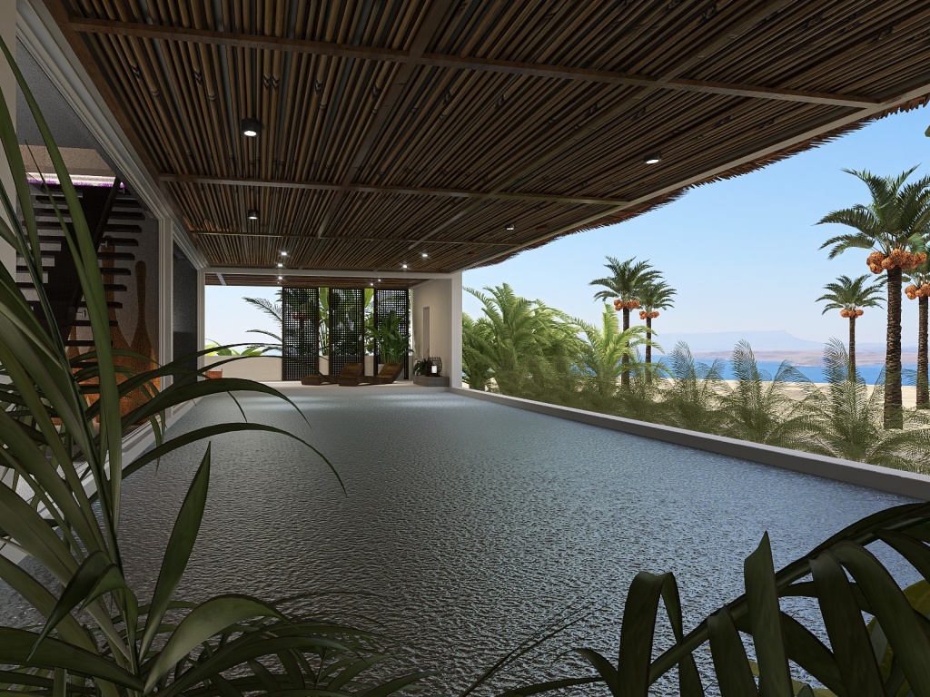Semi- Indoor Pool 3d design renderings