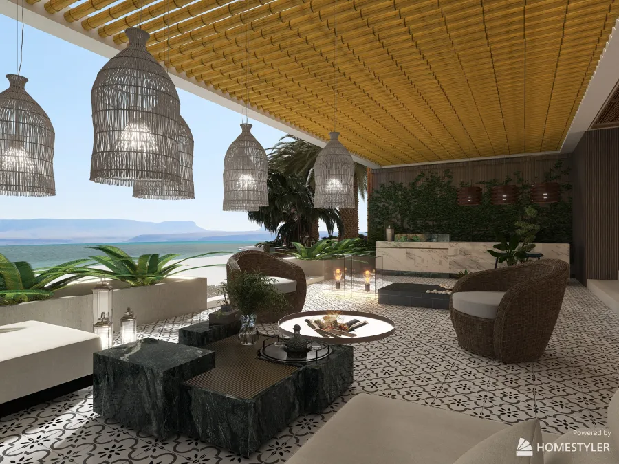 Outdoor Lounge 3d design renderings