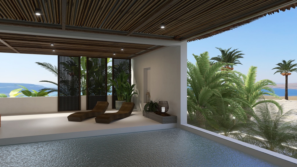 Semi- Indoor Pool 3d design renderings