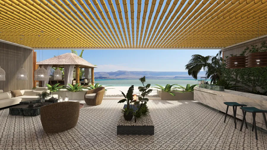 Outdoor Lounge 3d design renderings