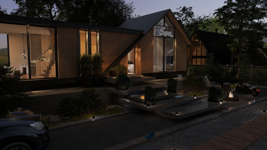 Casa prefabricada 3d design renderings