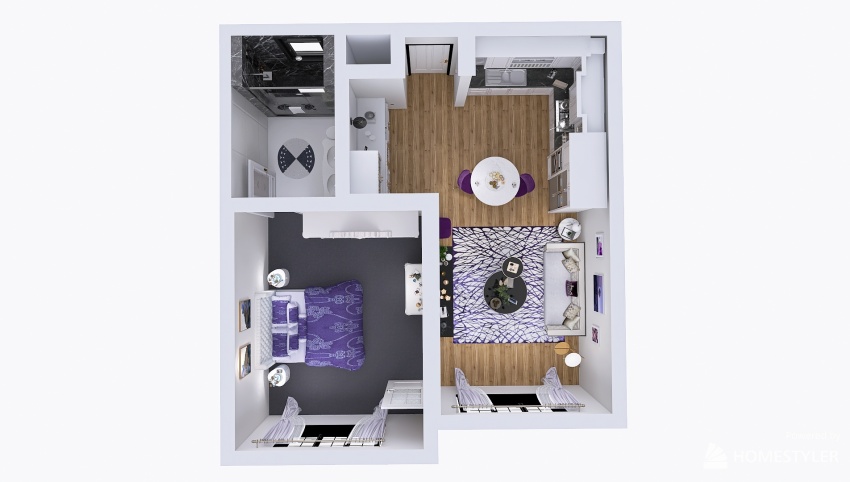 Purple minimalist midcentury 3d design picture 61.36
