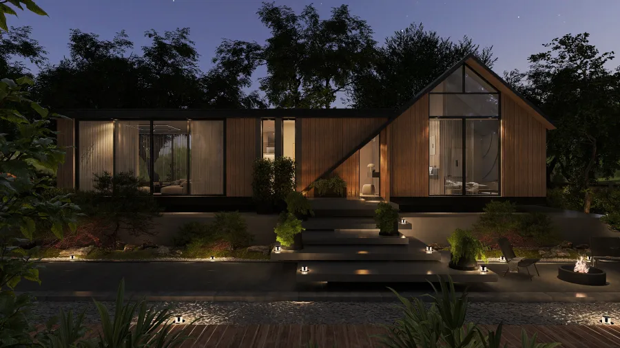 Casa prefabricada 3d design renderings