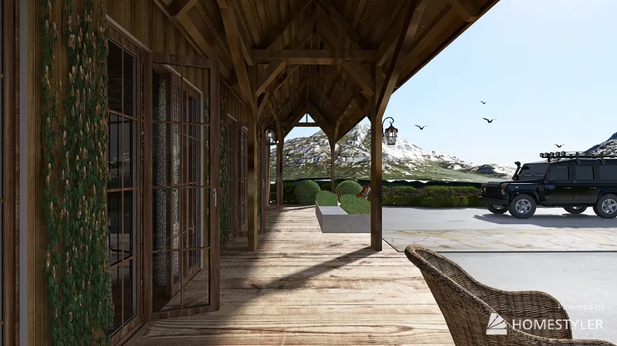 maison dans les Alpes 3d design renderings