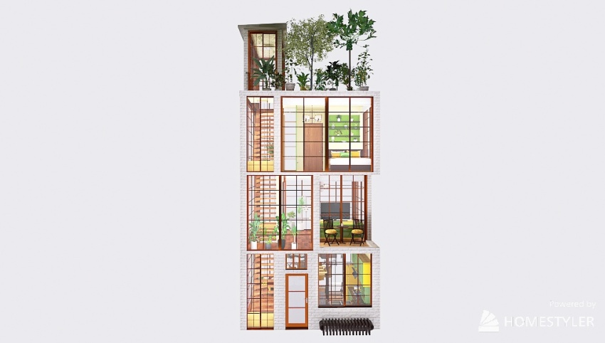 Geometric Tiny Tall House 3d design picture 84.44