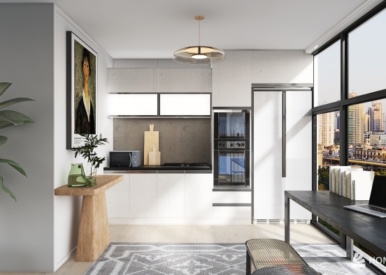 Minimalist Pretty Apartment Design Rendering