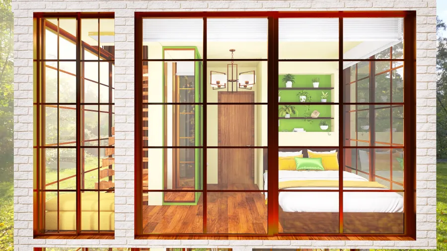 Geometric Tiny Tall House 3d design renderings