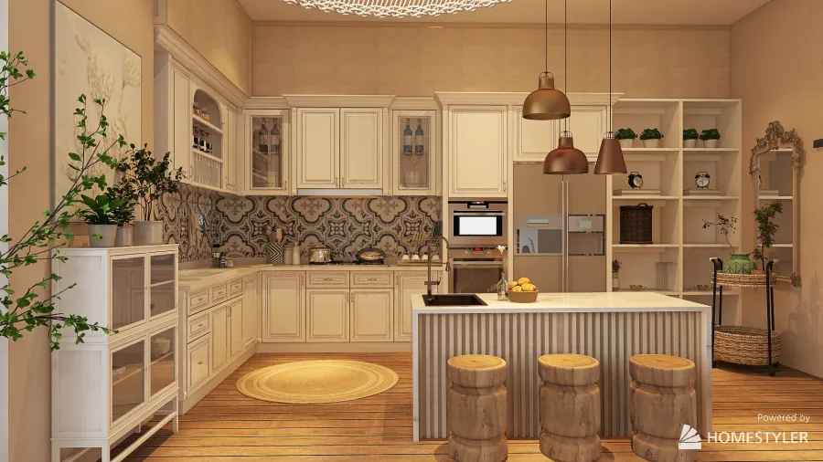 Living/ Dining/ Kitchen 3d design renderings