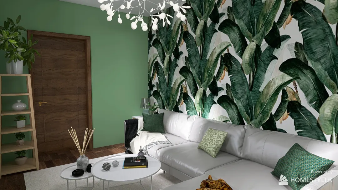 Living room_S in green 3d design renderings
