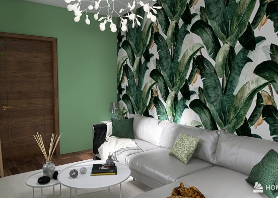 Living room_S in green Design Rendering